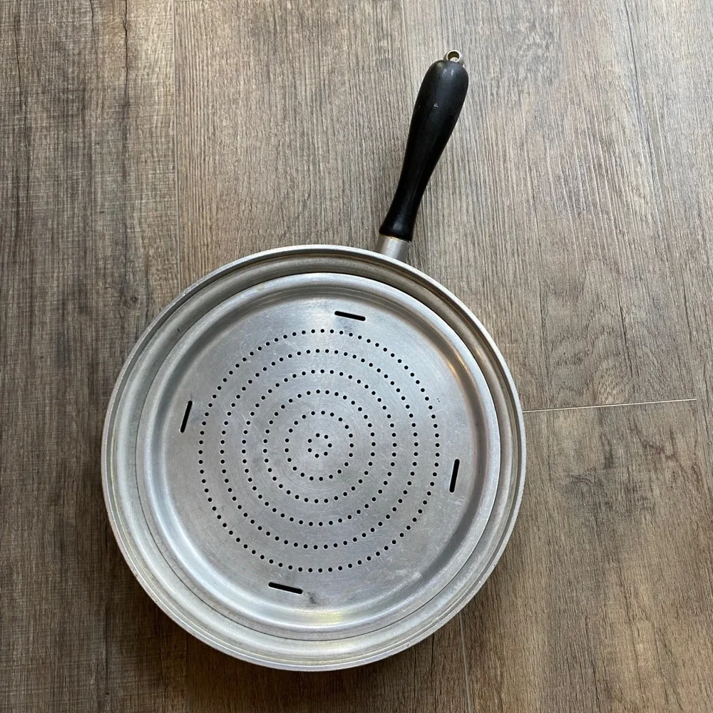 Vintage Kitchen Craft Aluminum Skillet with Perforated Steamer Insert USA Made